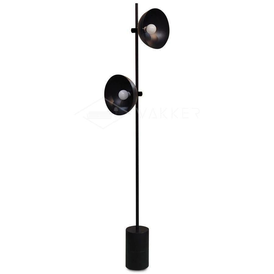 Black Studio Floor Lamp with a Diameter of 10 feet and a height of 65 feet, or a diameter of 25 cm and a height of 165 cm, suitable for use in the UK with a UK plug.