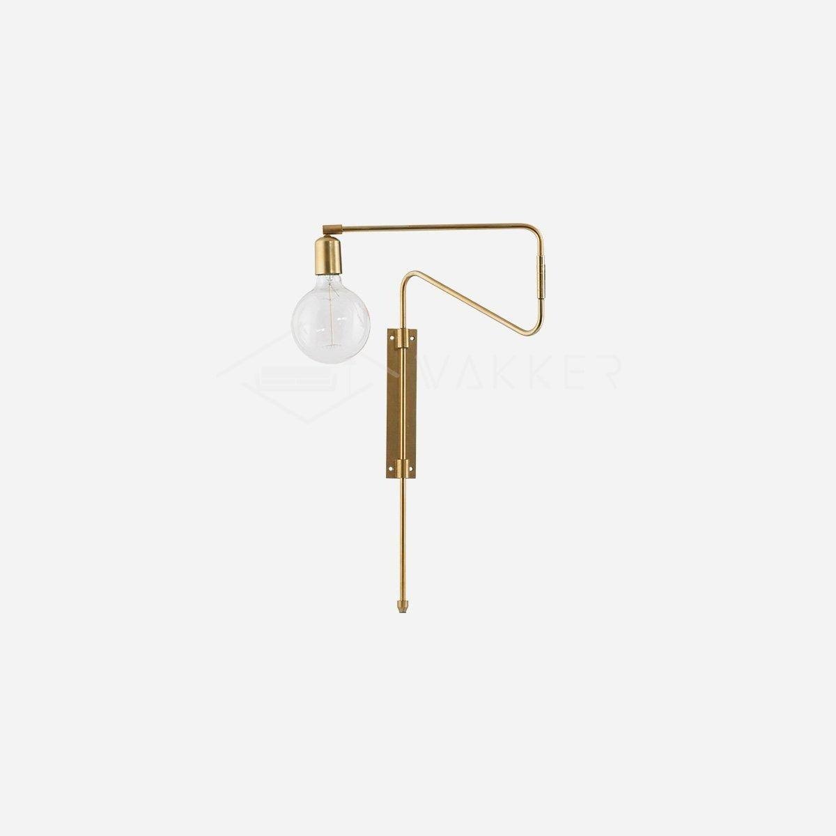 European plug Brass Swing Wall Lamp measuring 27.6 inches in diameter and 26.4 inches in height (or 70cm x 67cm)