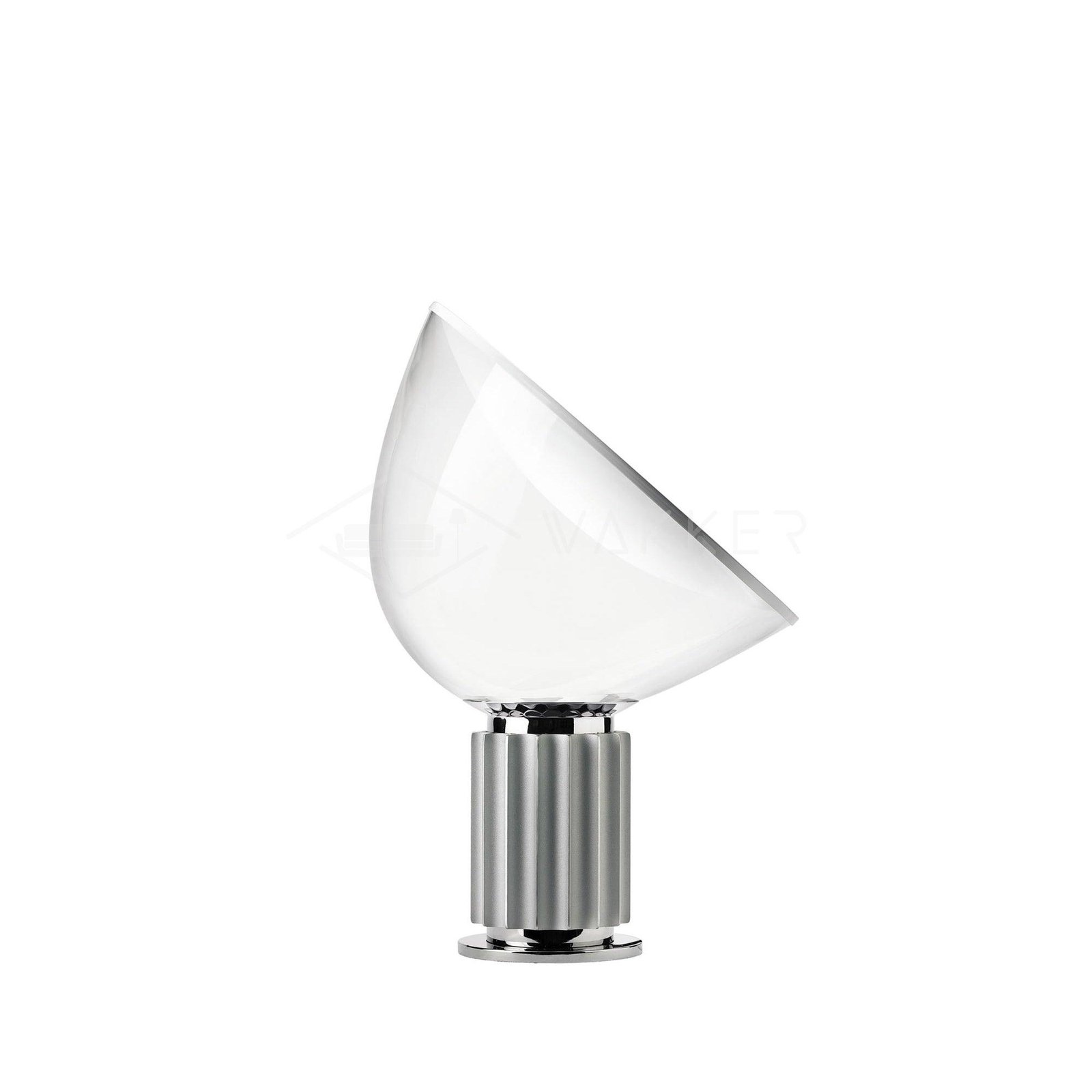 Silver Taccia Table Lamp with AU Plug, Measurements: Diameter 19.5 inches x Height 25.4 inches (49.5cm x 64.5cm)
