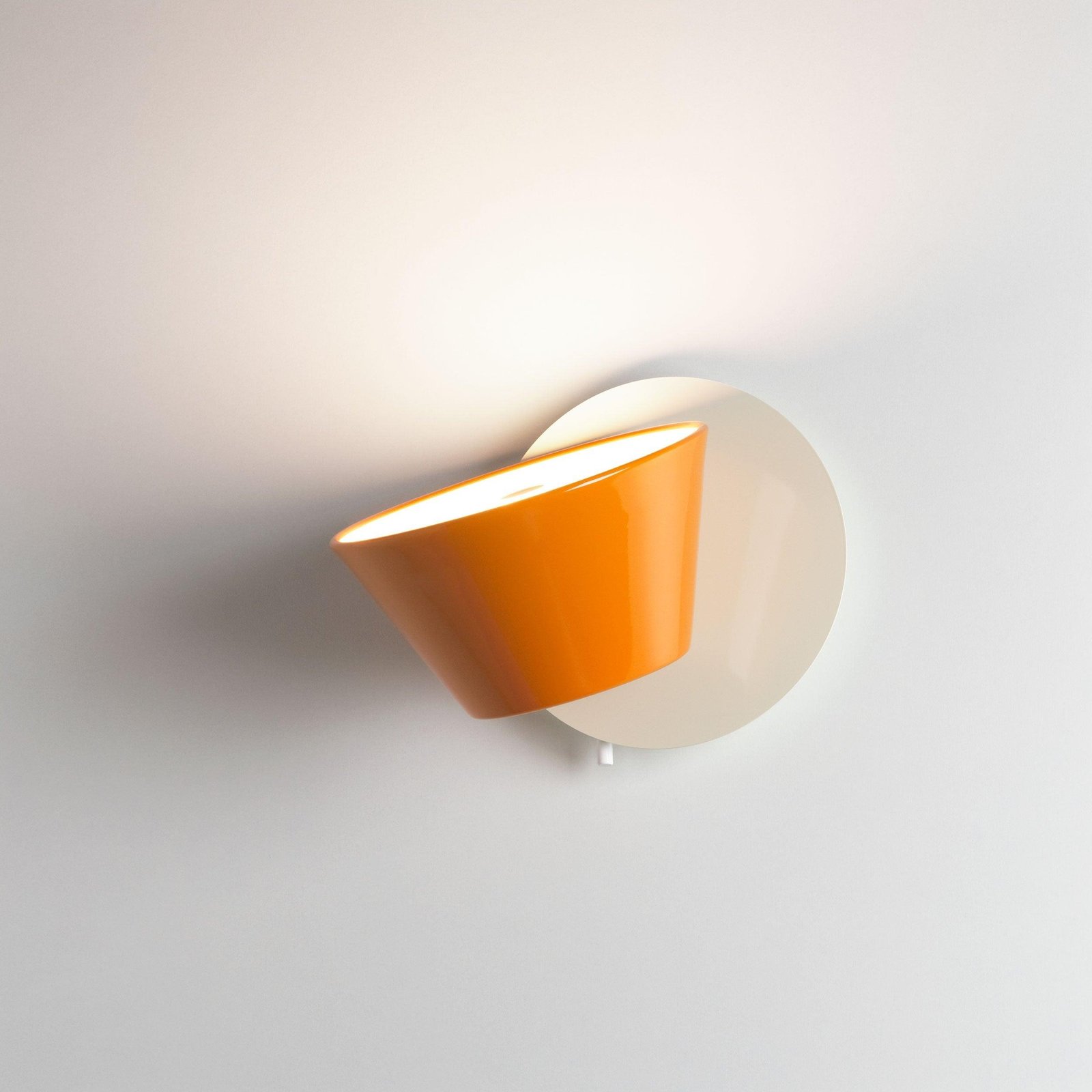 Orange Tam Tam Wall Lamp Set of 2, 16cm Diameter x 16cm Height, Cool White Light