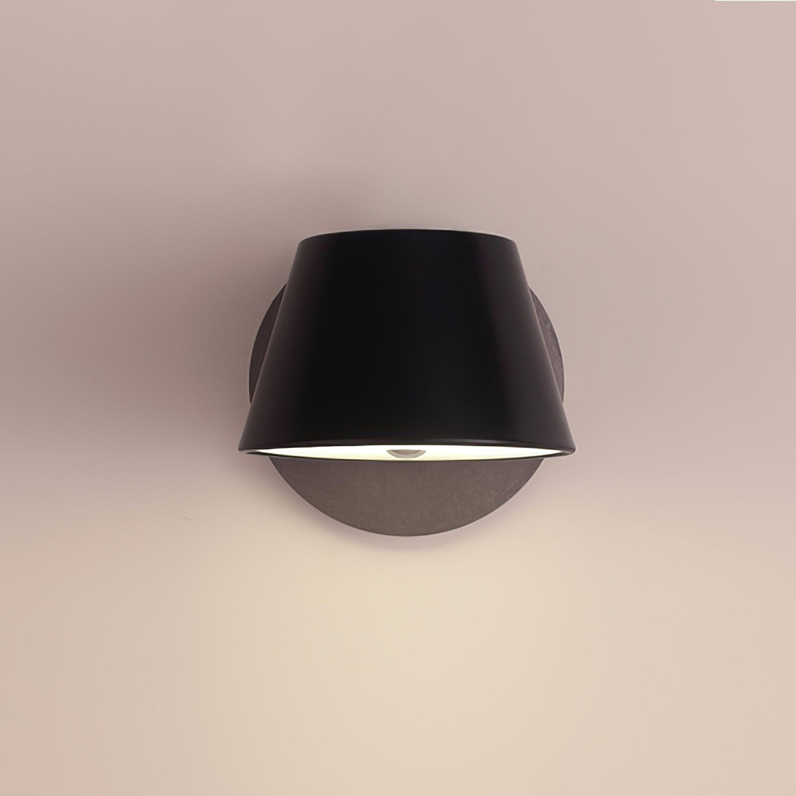 Black Tam Tam Wall Lamp Set of 2, with a Diameter of 16cm and Height of 16cm, Emitting Cool White Light.