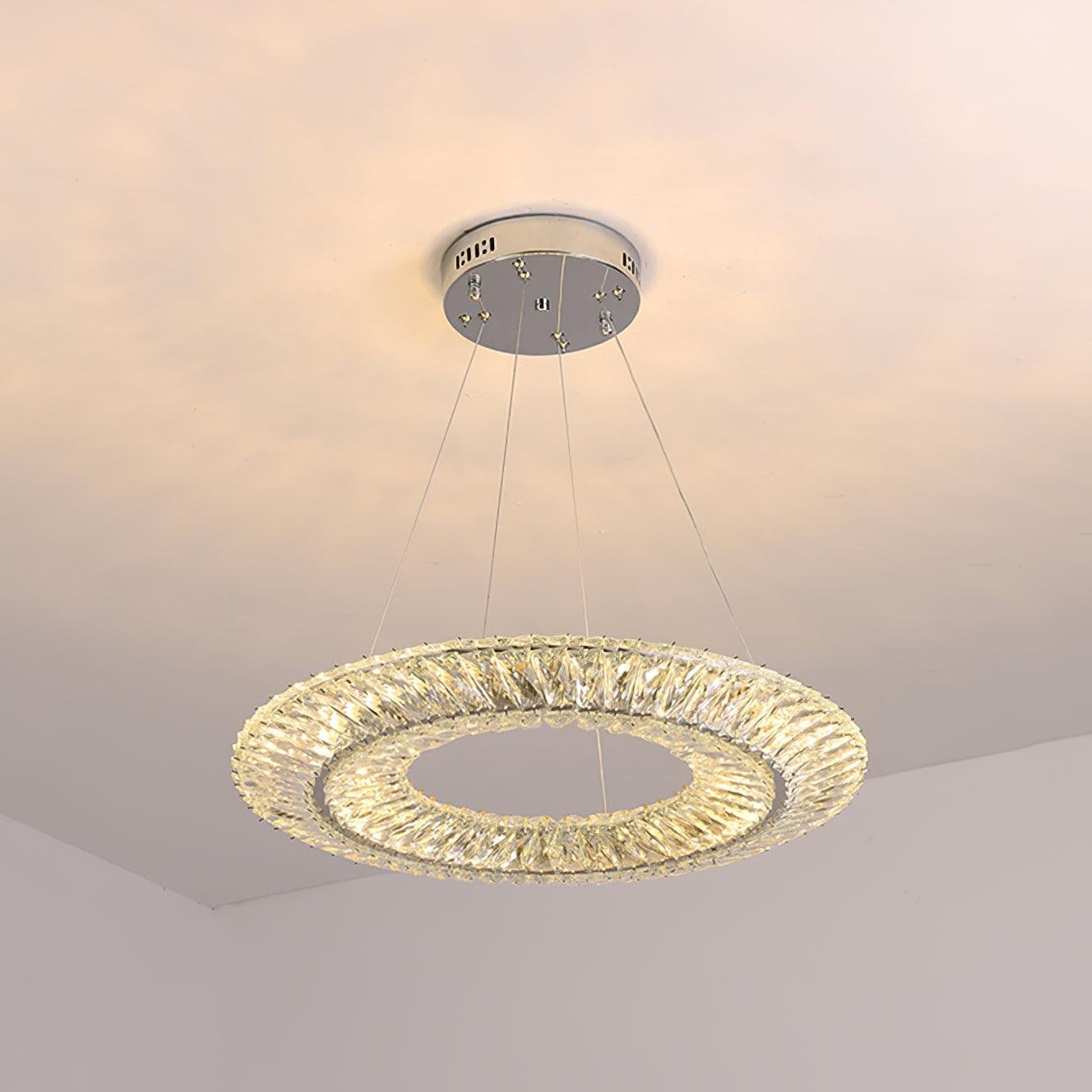 Silver Tanager Geometric Chandelier with Cool White Light, measuring approximately 23.6 inches in diameter and 59 inches in height (60cm x 150cm)