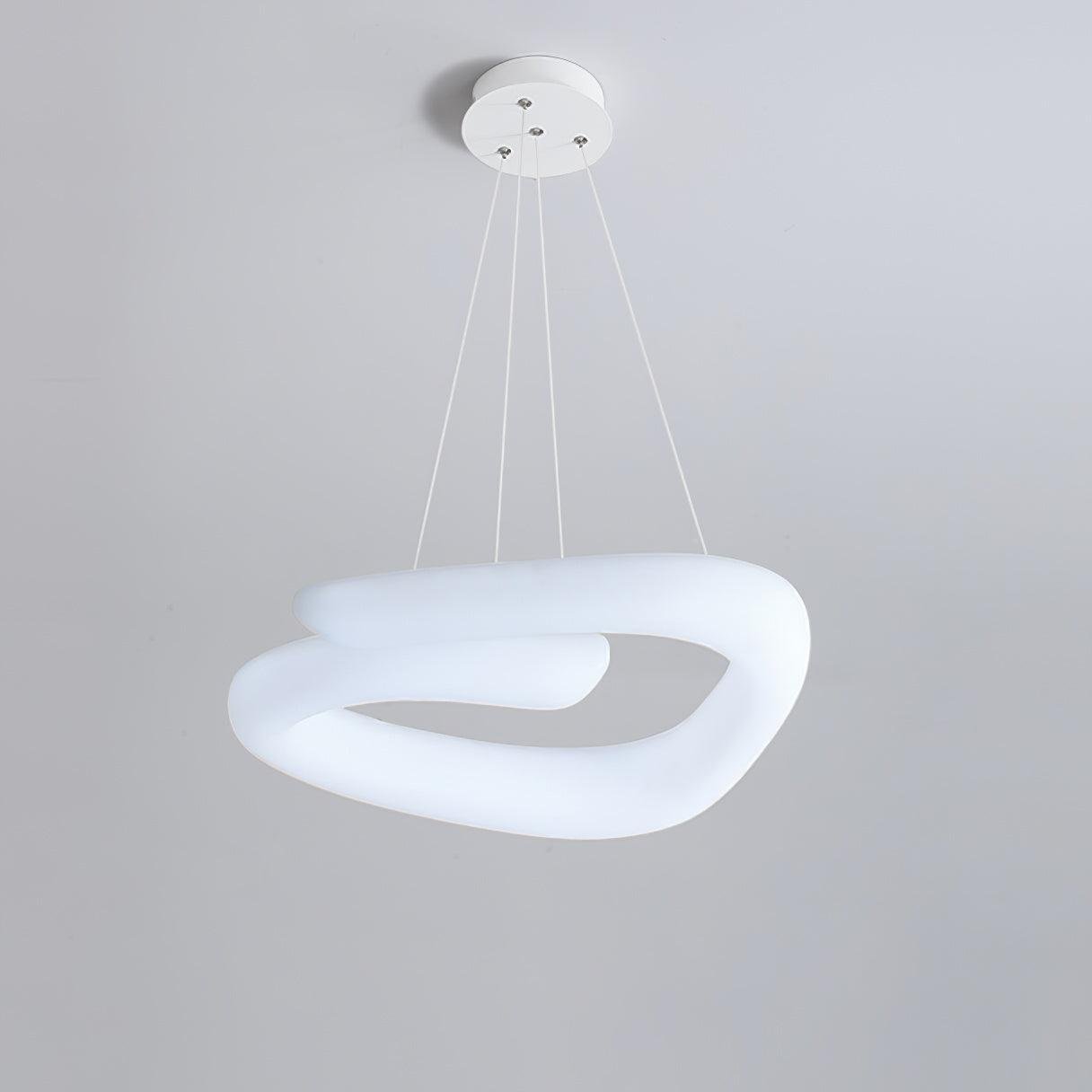 White Cloud Pendant Lamp Model A, Diameter 19.6" x Height 2.4" (50cm x 7cm), Cool White Illumination