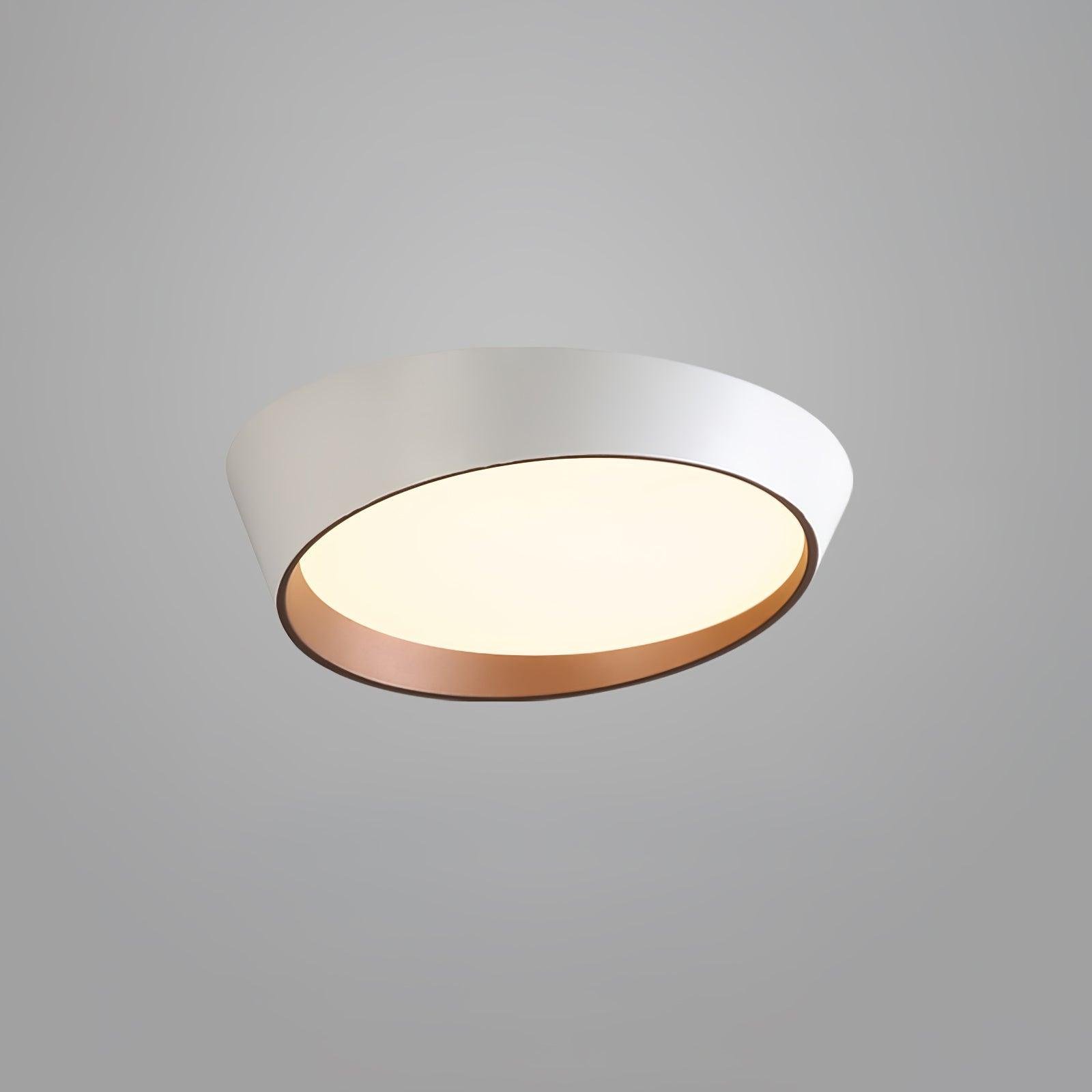 White Toronto Ceiling Lamp with Cool Light - Diameter 15.7 inches x Height 4.7 inches (40cm x 12cm)