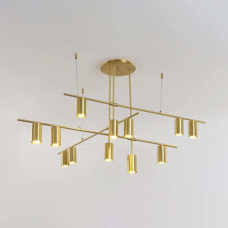 Brass Tribes Chandelier with 12 Heads: Dimensions - L 55.1″ x H 25.5″ (L 140cm x H 65cm)