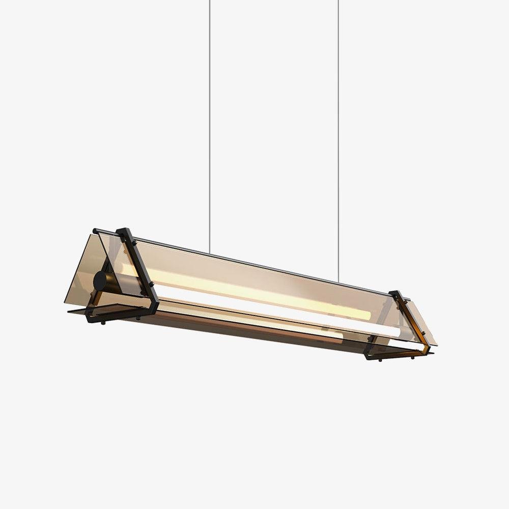 Valise Pendant Light in Black+Brown, Cool Light, with a diameter of 51.2 inches and a height of 5.9 inches (130cm x 15cm)