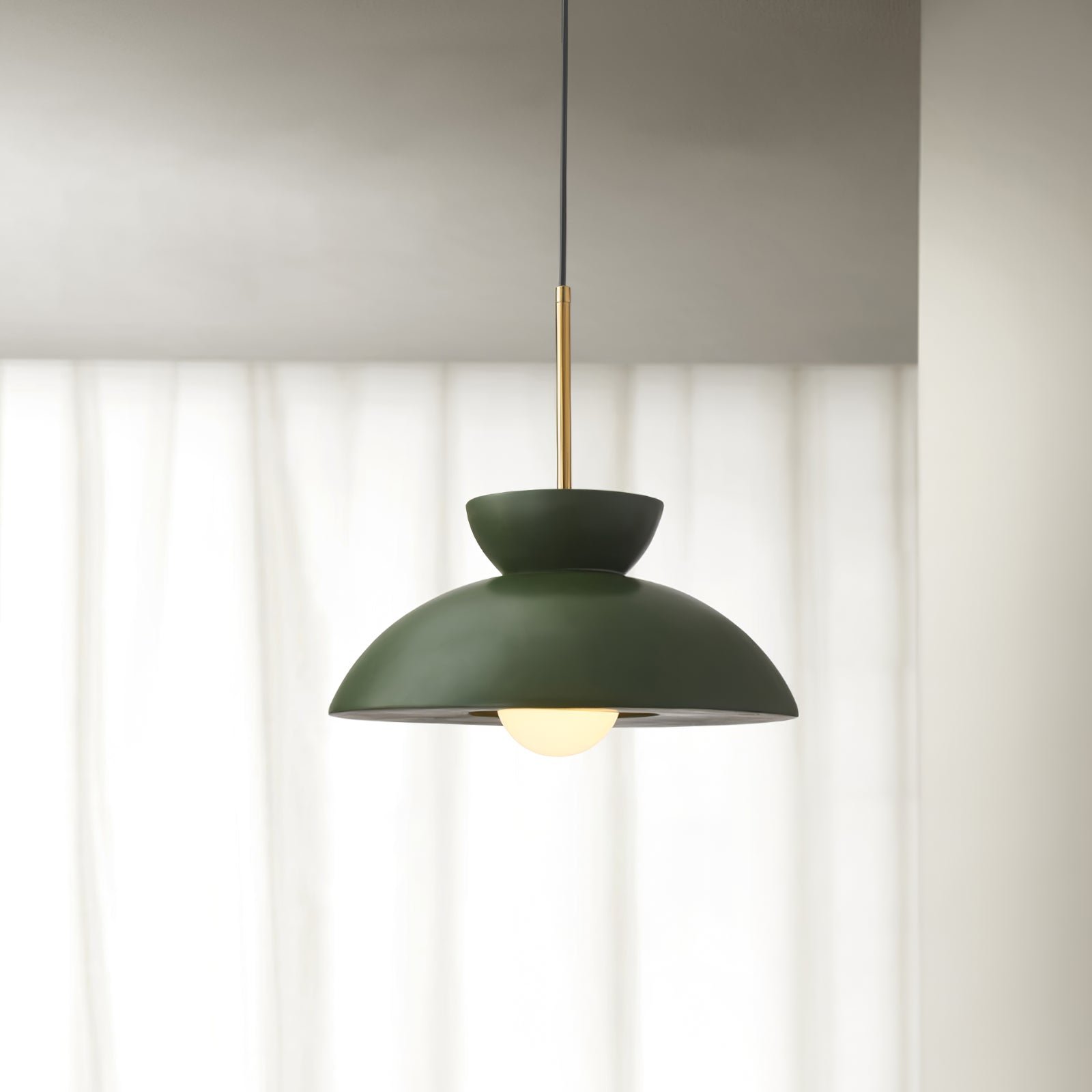 Green Veepee Pendant Lamp - Diameter 13.3 inches x Height 6.2 inches (34cm x 16cm)