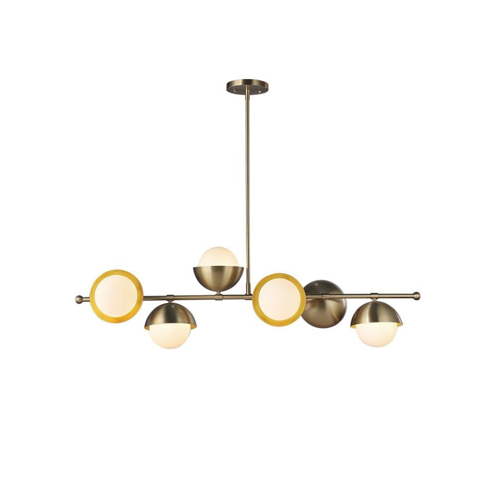 Verena Chandelier with 6 Heads: Dimensions of L 47.2″ x H 36.6″ or L 120cm x H 93cm, in Gold and White