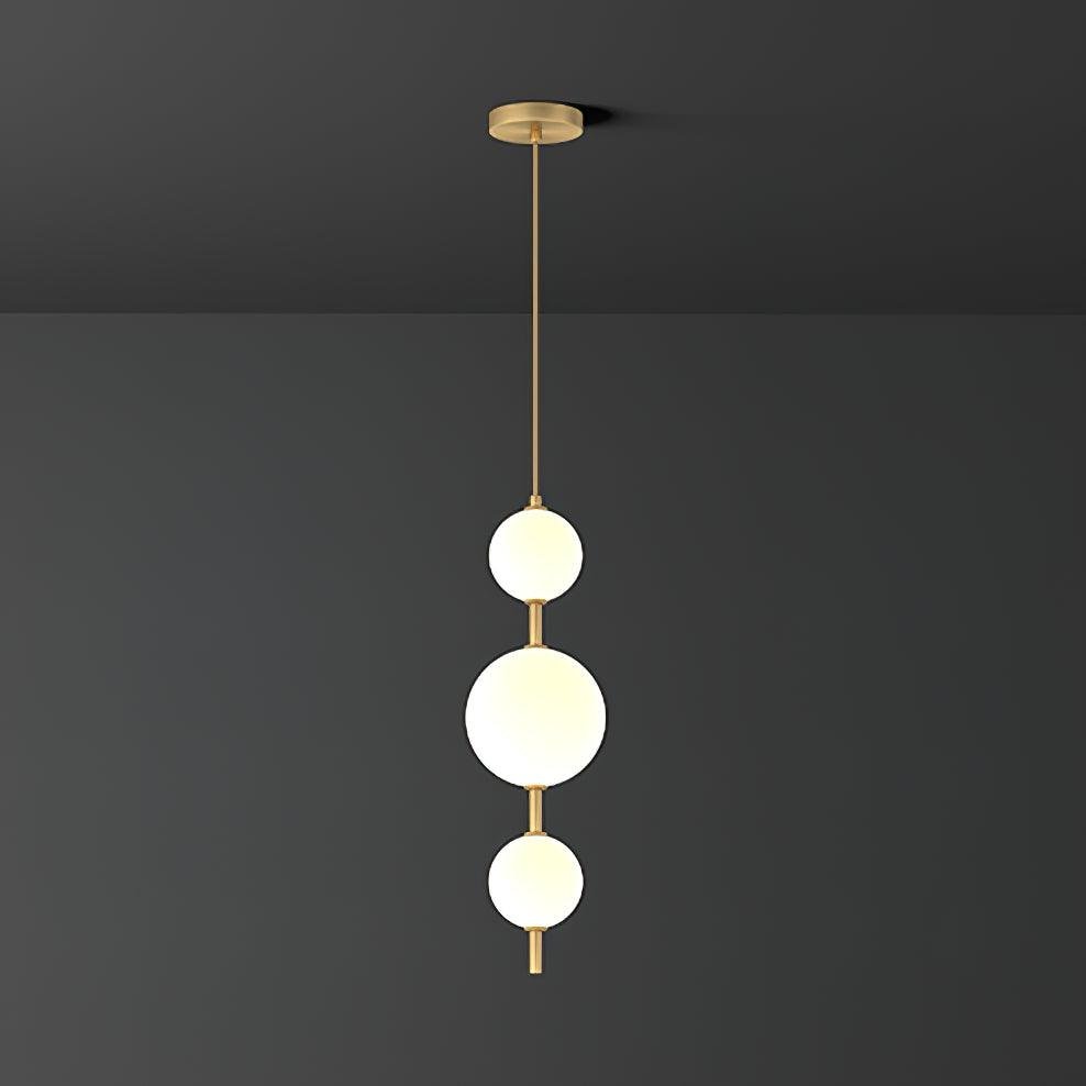 Brass Cool White Vertical Globe Pendant Lamp 5.9" x 19.7" (15cm x 50cm)