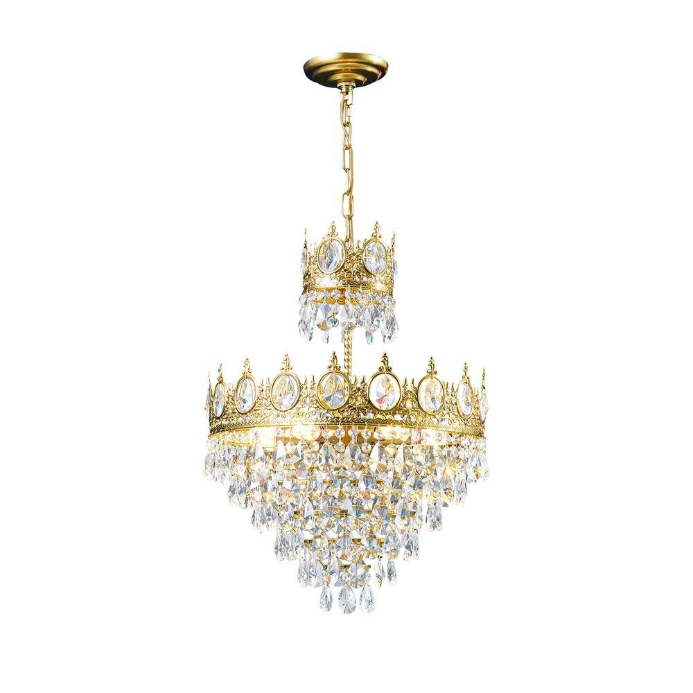 Copper Plated Vintage Crystal Chandelier - 17.7" Diameter x 25.6" Height (45cm Dia x 65cm H), Clear