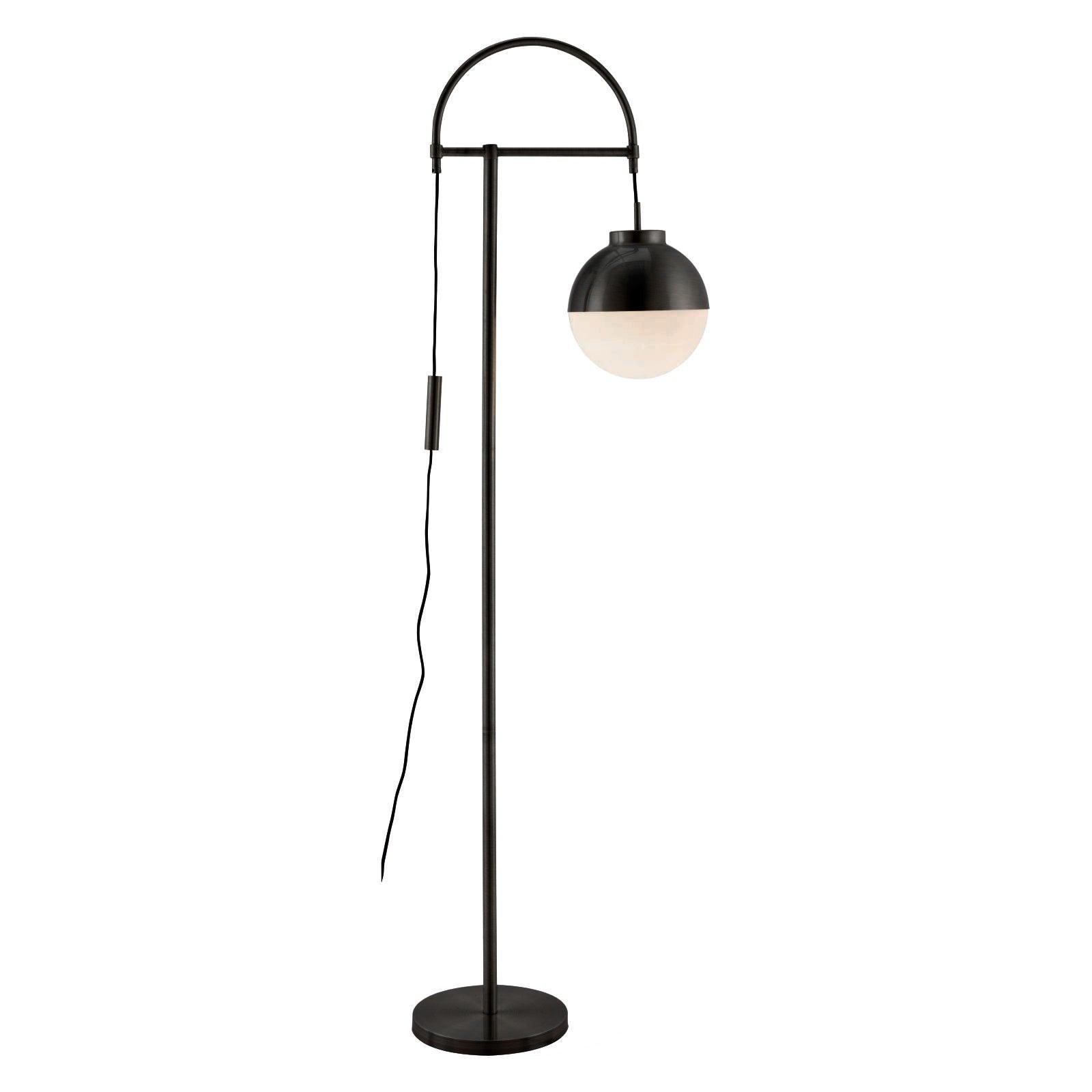 Waterloo Floor Lamp in Black with UK Plug, Diameter 15.7 inches x Height 65 inches (40cm x 165cm)
