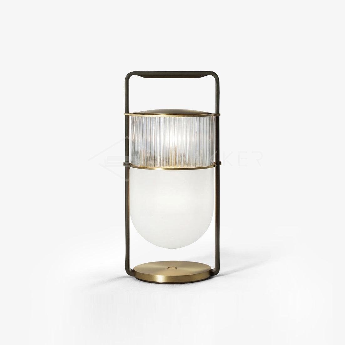 Xi Table Lamp in White with Transparent Elements, ∅ 7.9″ x H 16.5″ (Dia 20cm x H 42cm), US Plug