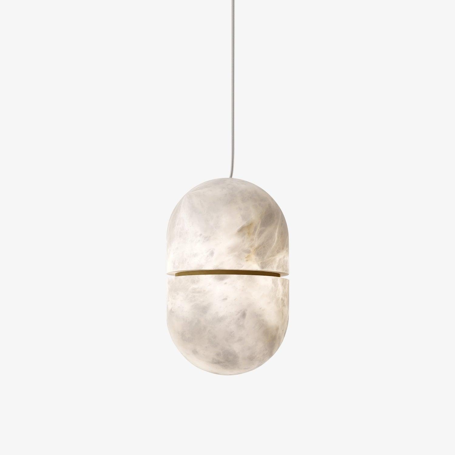 White YUM Pendant Light with a diameter of 7.1 inches and a height of 11.8 inches (or 18cm x 30cm).