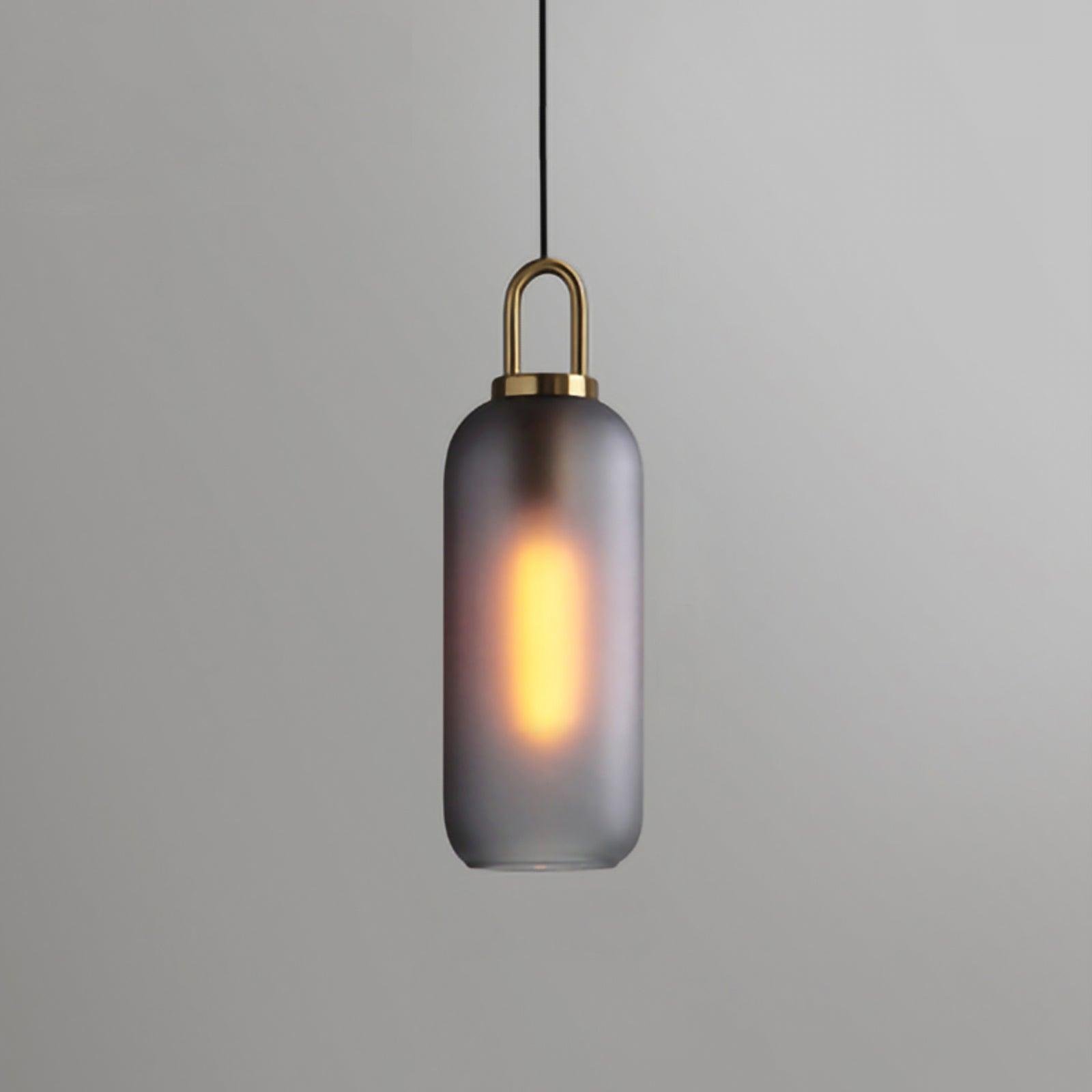 Frosted Glass Pendant Light with a Diameter of 5.1 inches and Height of 15.7 inches, or 13cm x 40cm