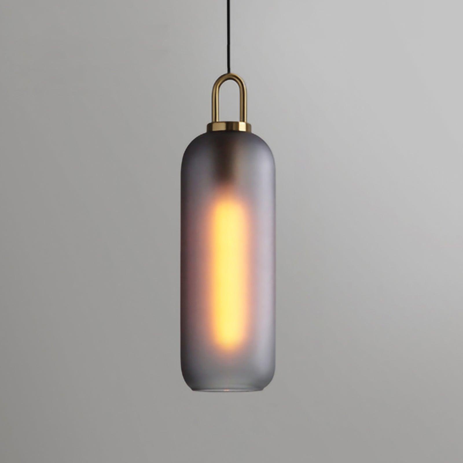 Frosted Glass Pendant Light, Diameter 5.9 inches x Height 19.7 inches (15cm x 50cm)