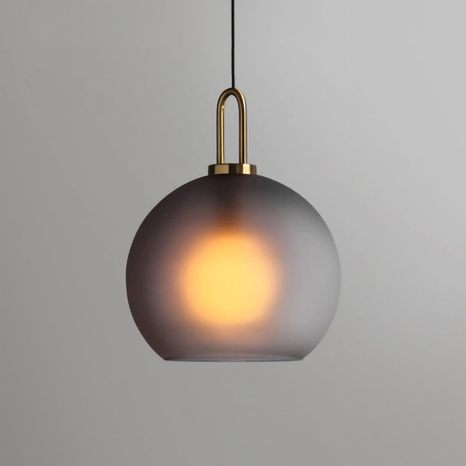 Frosted Glass Pendant Light with Dimensions 11.8" Diameter x 15.4" Height or 30cm Diameter x 39cm Height