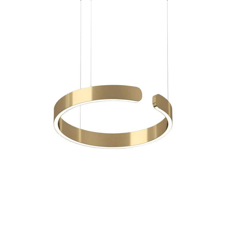 Gold Yuan Pendant Light with a diameter of 40cm (15.7 inches) and emits a cool white light.