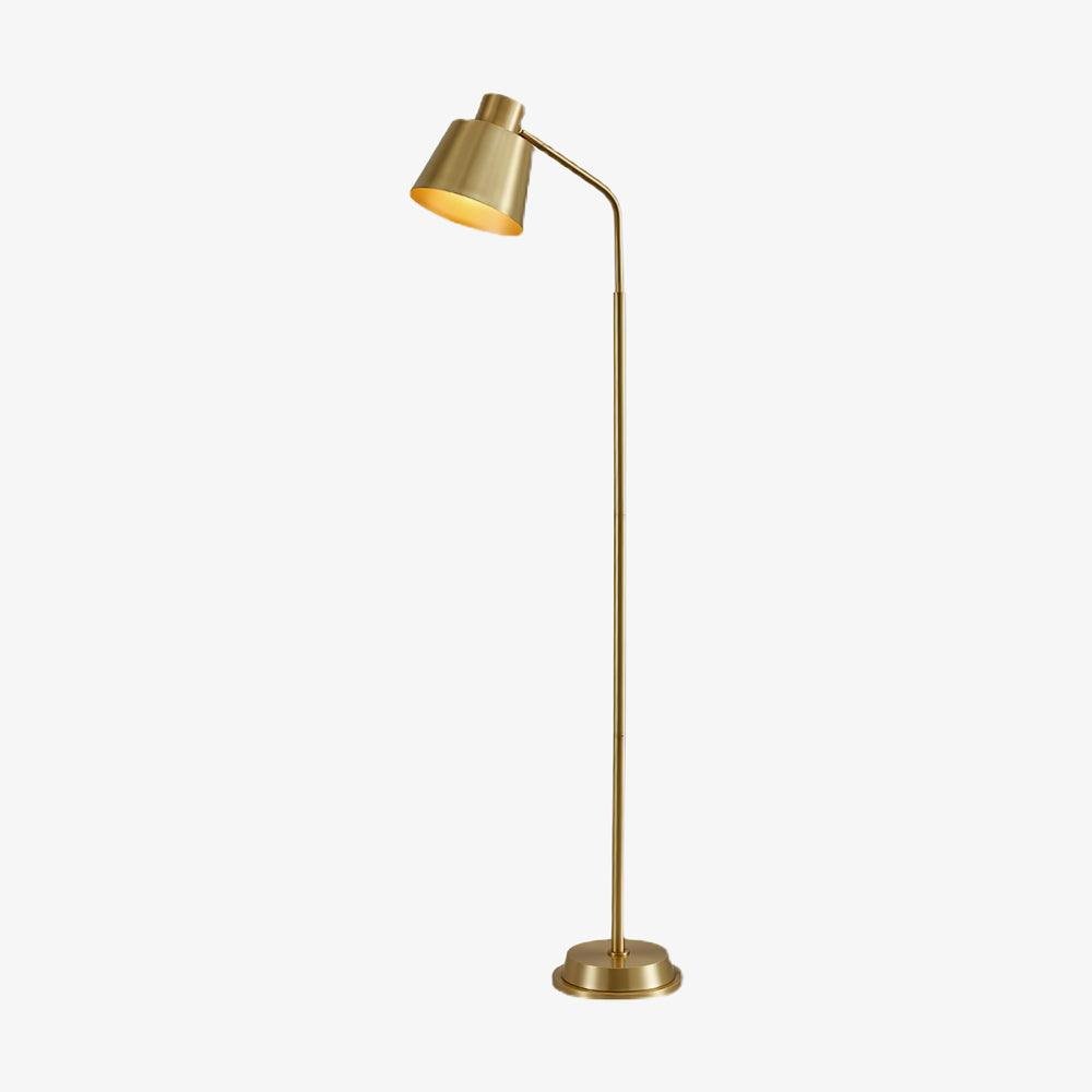 Zeid Floor Lamp in Gold with UK Plug, measuring 9.4" in width x 61" in height (24cm x 155cm)