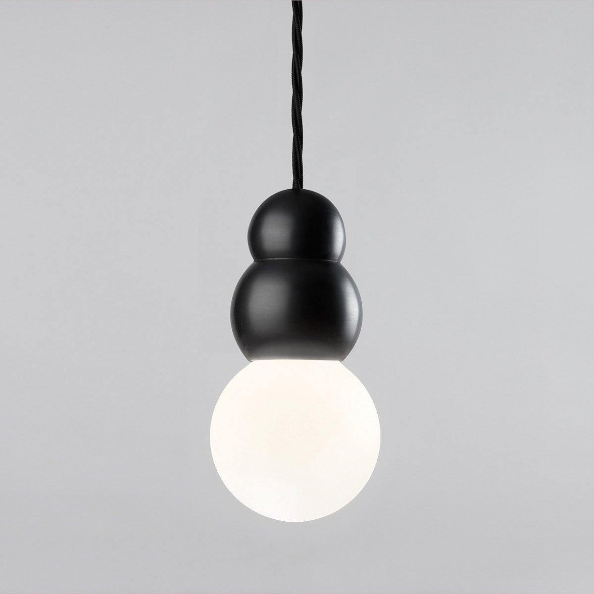 Black Flex Ball Light Pendant Series, measuring 3.9 inches in diameter and 6.81 inches in height (or 10cm in diameter and 17.3cm in height)
