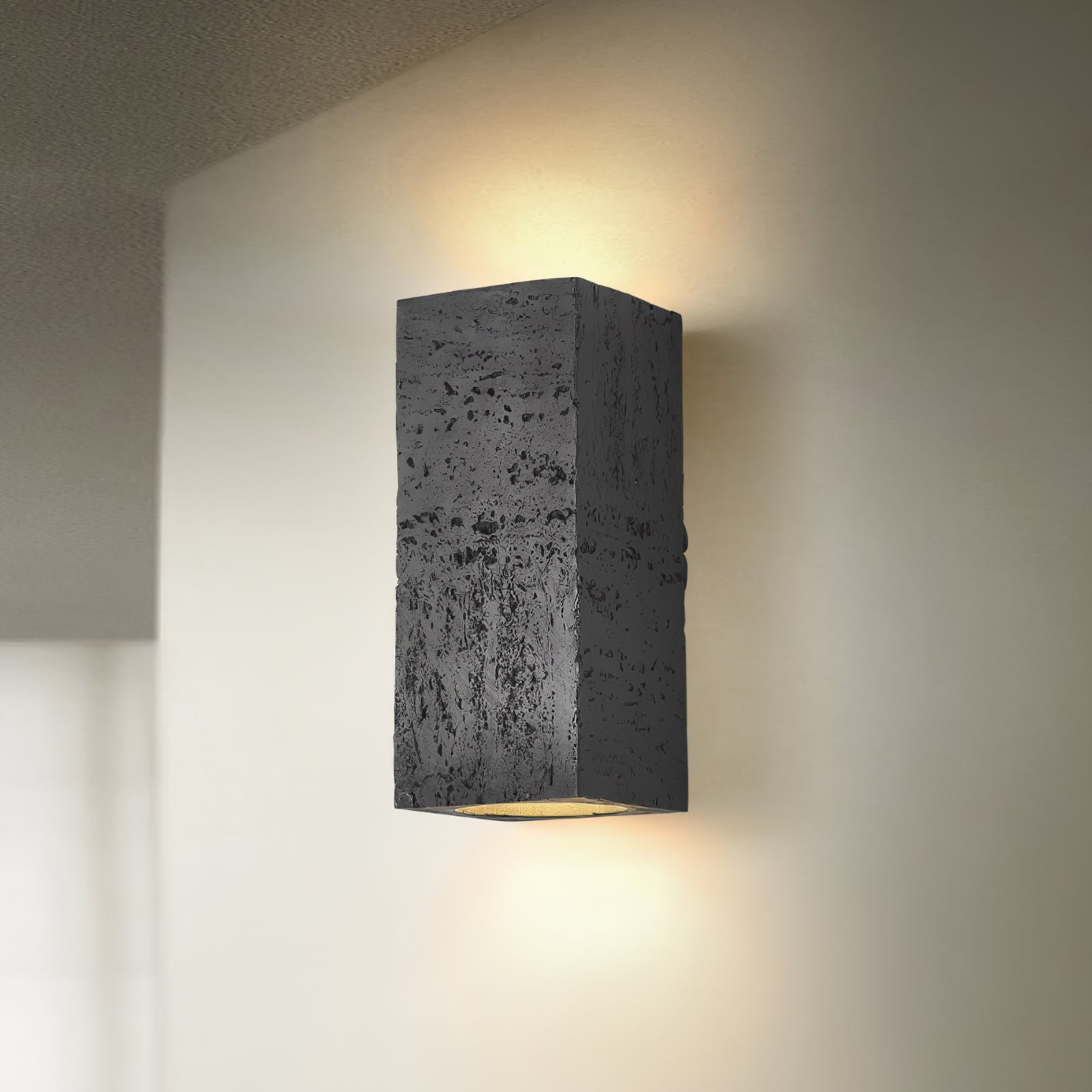 Black Bricks Wall Lamp - Diameter 3.9" x Height 9" (10cm x 23cm)