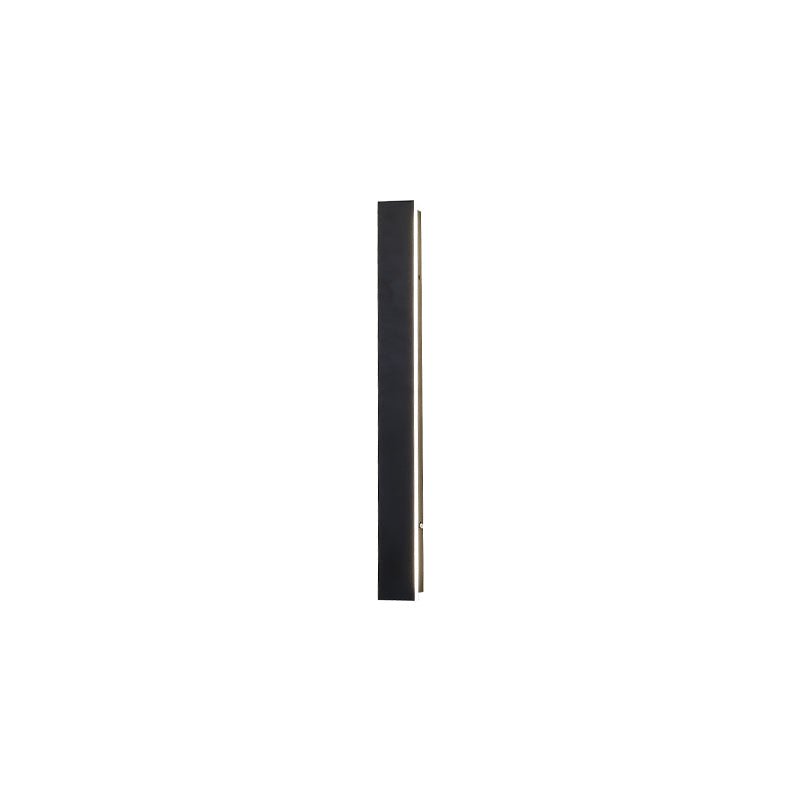 Black Solar Power Outdoor Sconce with Long Strip Design, Dimensions 2" x 31.5" (5cm x 80cm), Featuring Solar Power Storage