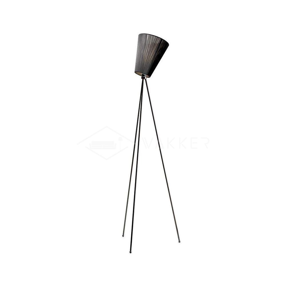 Black Modern Oslo Wood Floor Lamp with EU Plug