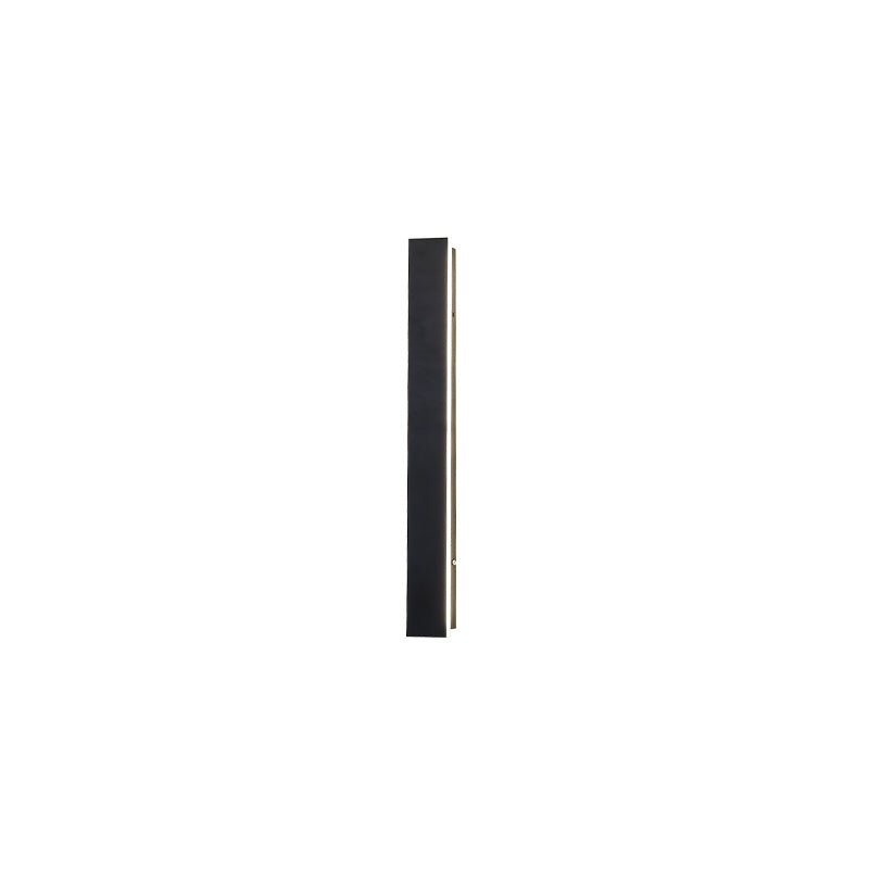 Outdoor Sconces with Solar Power Storage - Set of 2, Black, Long Strip Design, Ø 2" x Height 23.6"