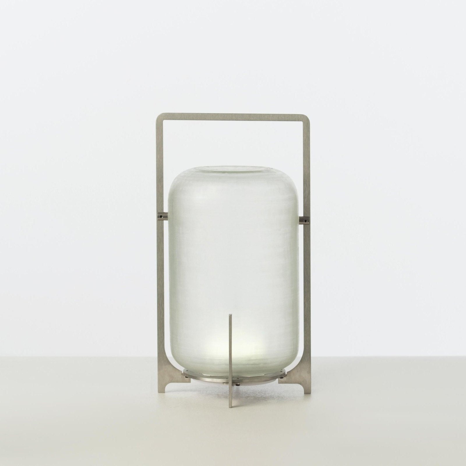 Rechargeable Table Light - Twilight Lantern (Steel, Cool Light) - Diameter 7.9" x Height 15" (20cm x 38cm)
