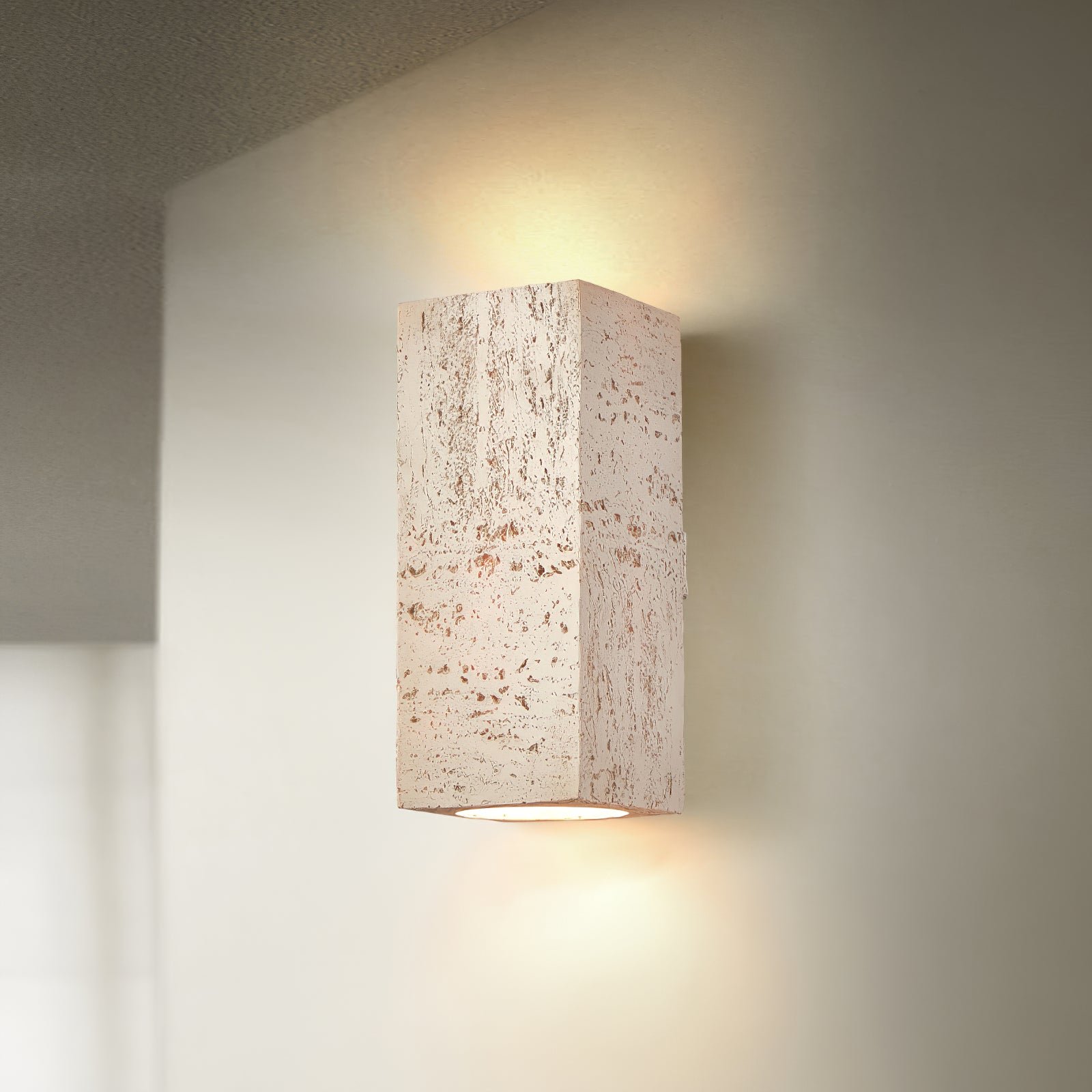 White Bricks Wall Lamp with dimensions of 3.9" diameter x 9" height (10cm diameter x 23cm height)