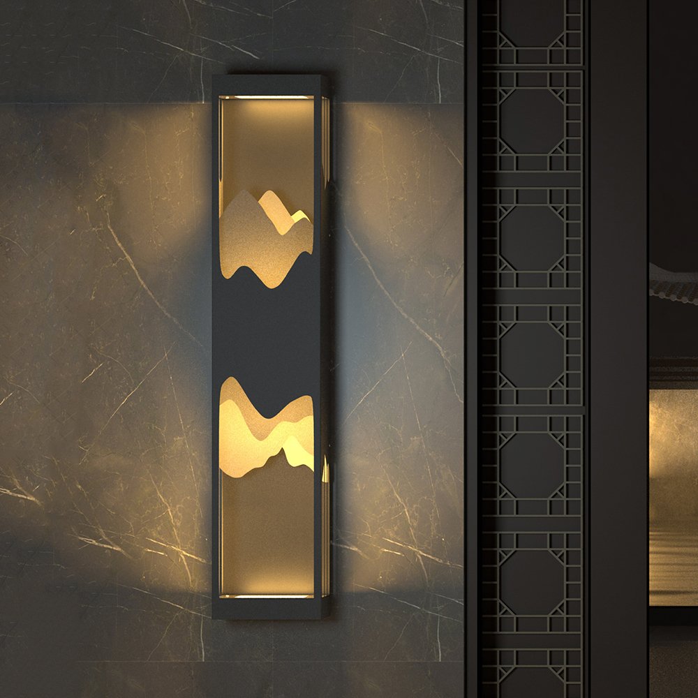Modern Flush Mounted LED Outdoor Lighting Wall Sconces Layered Cuboid - 40"