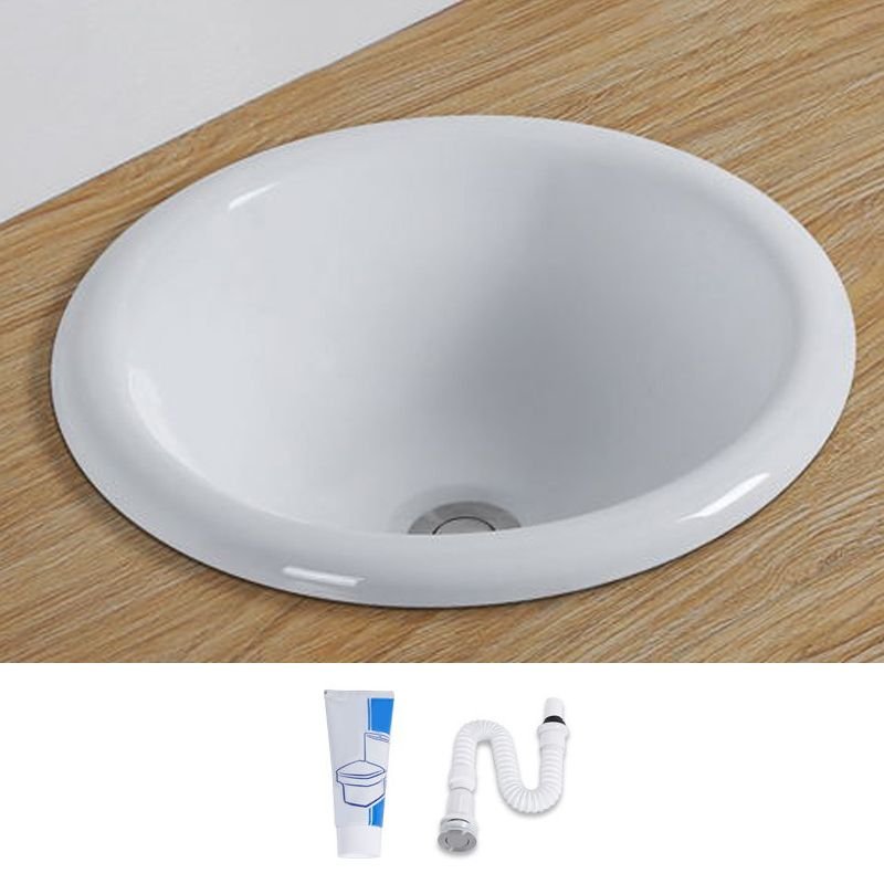 Contemporary Oval Wash Stand Design Undermount Bathroom Sink - Ceramic and Metal Construction, Dimensions: 16"L x 16"W x 8"H, No Overflow Hole