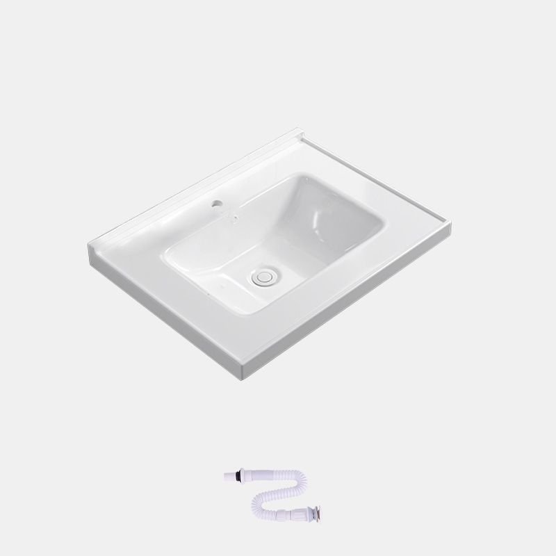 Rectangular Porcelain Drop-in Bathroom Sink with Pop-Up Drain - 24"L x 19"W x 9"H, ideal for modern bathrooms.