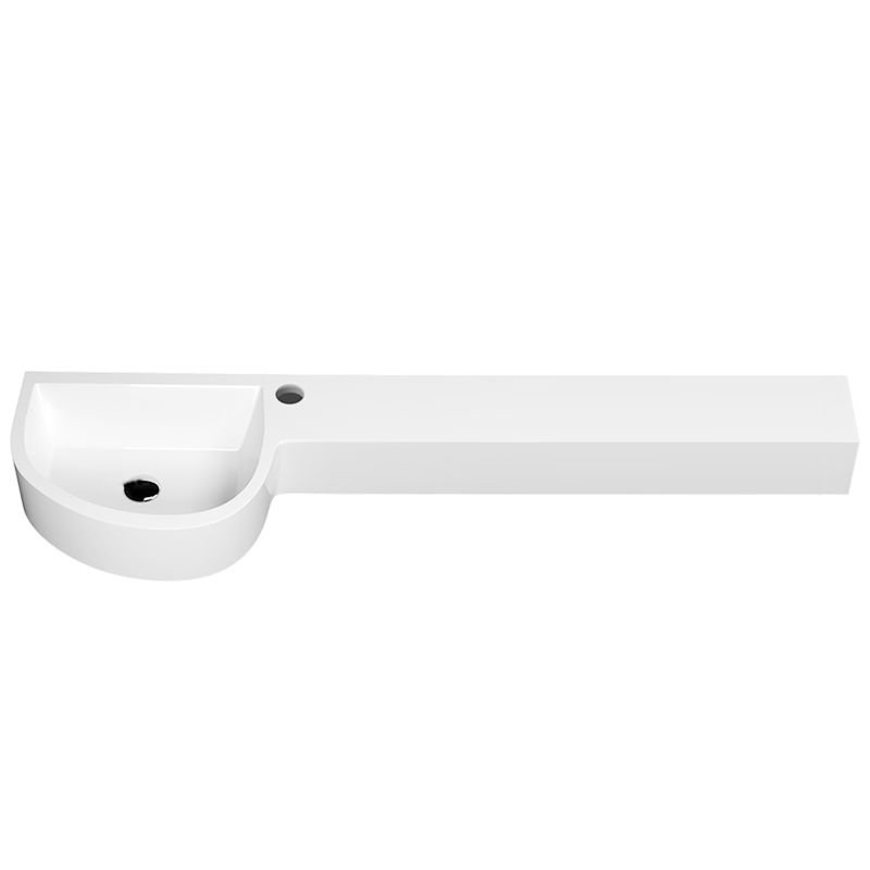 Bright White Modern Bathroom Sink Man Made Rock Specialty Wall Mount Bathroom Sink - 39"L x 14"W x 5"H, No Faucet Included