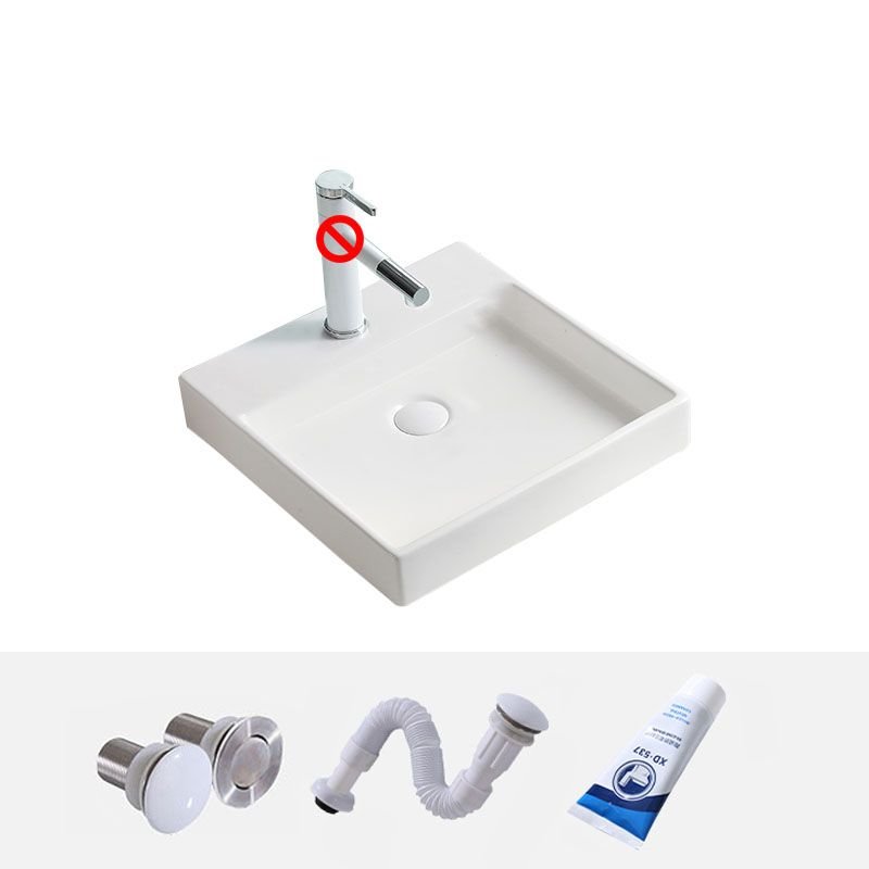 Contemporary and Minimalistic Porcelain Vessel Bathroom Sink - Dimensions: 18.3"L x 18.3"W x 5.7"H